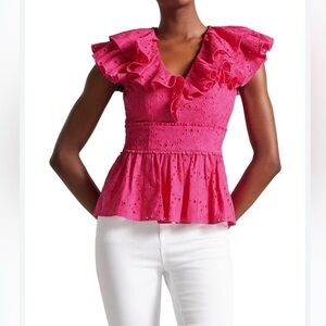 Ted Baker Pink Ruffle Blouse